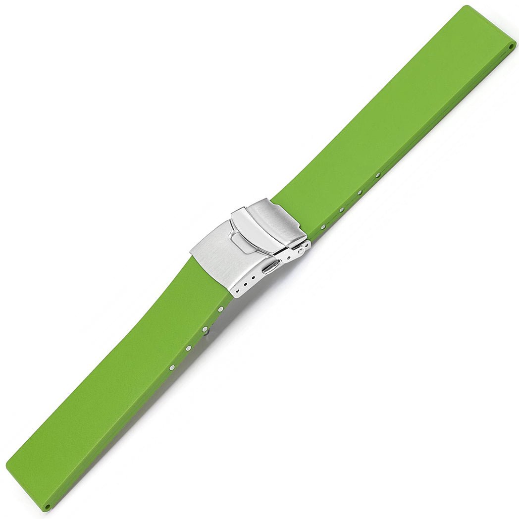 Bonetto Cinturini 300L Green 368 Rubber Watch Strap - Holben's