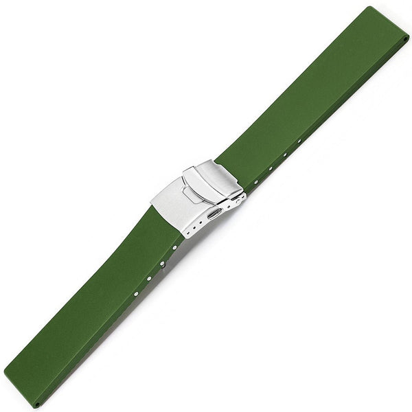 Bonetto Cinturini 300L Military Green Rubber Watch Strap - Holben's