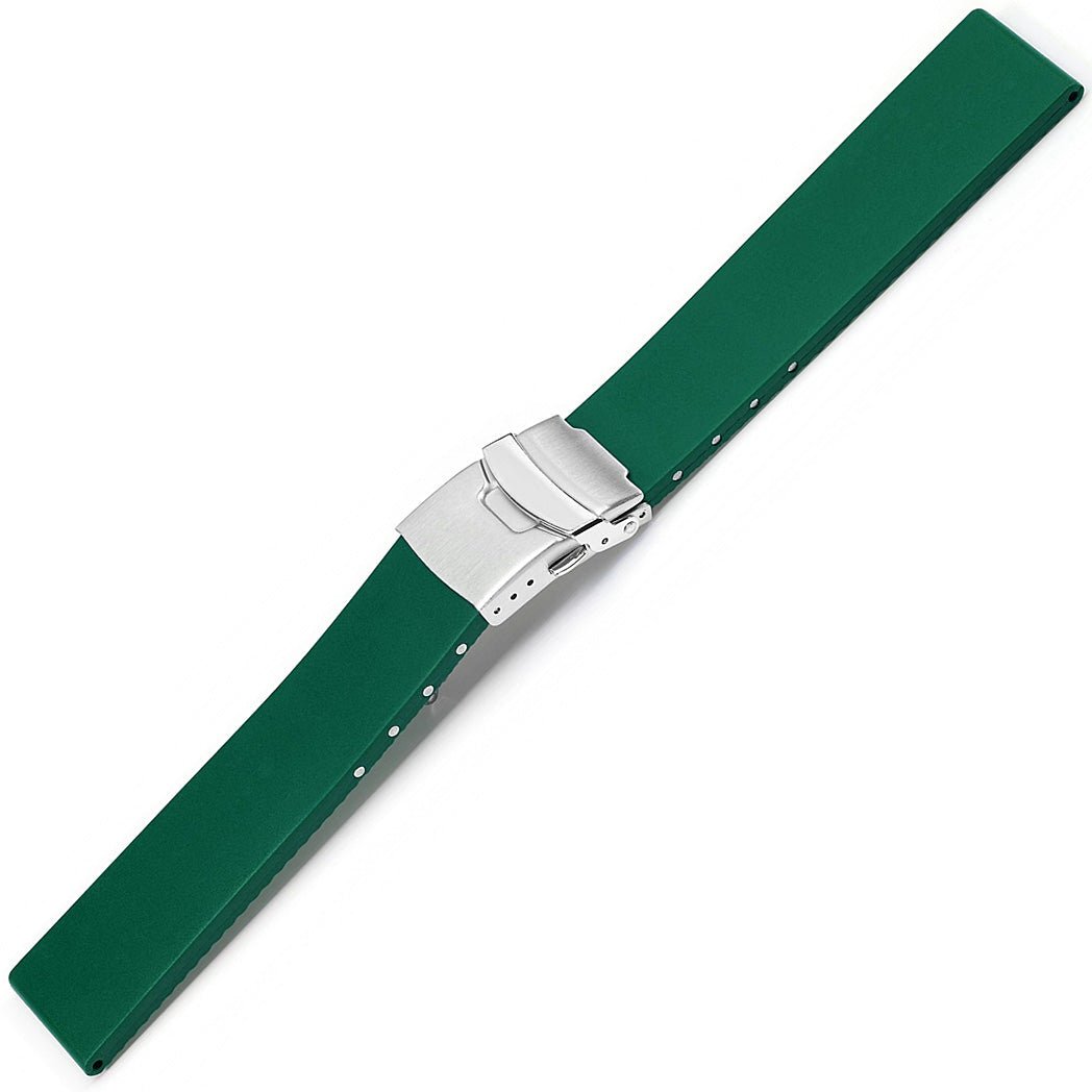 Bonetto Cinturini 300L Emerald Green Rubber Watch Strap - Holben's