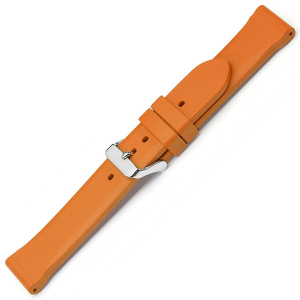 Bonetto Cinturini 306 Orange Rubber Watch Strap - Holben's