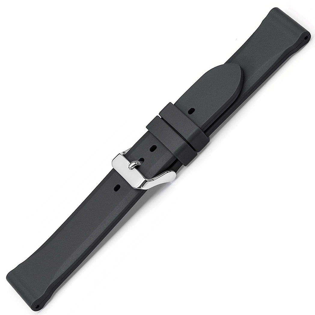 Bonetto Cinturini 306 Dark Grey Rubber Watch Strap - Holben's