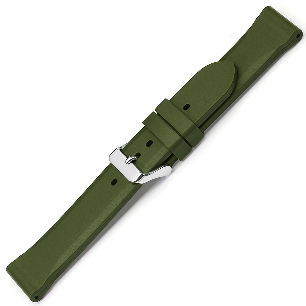 Bonetto Cinturini 306 Green N Rubber Watch Strap - Holben's