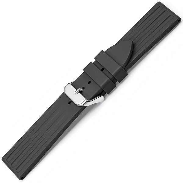Bonetto Cinturini 314 Dark Grey Rubber Watch Strap - Holben's
