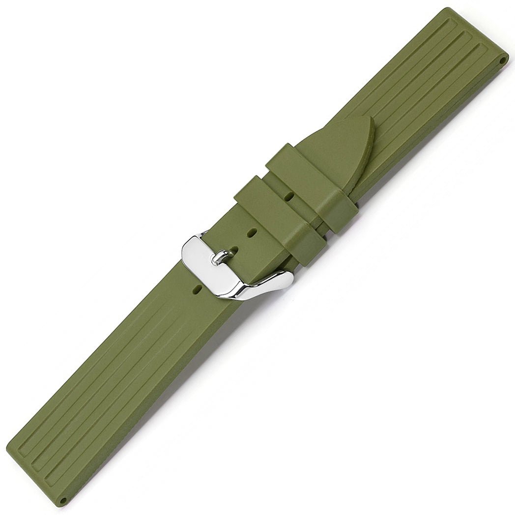 Bonetto Cinturini 314 Olive Green Rubber Watch Strap - Holben's