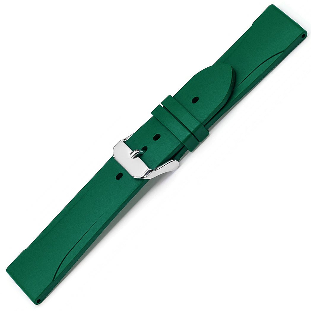 Bonetto Cinturini 315 Emerald Green Rubber Watch Strap - Holben's