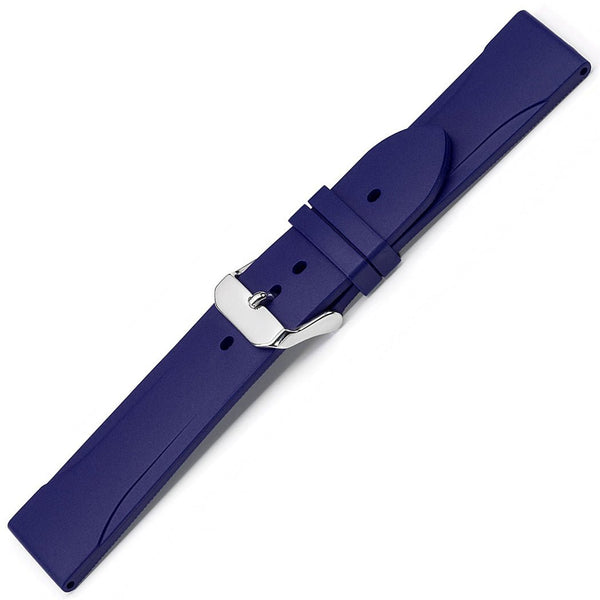 Bonetto Cinturini 315 Blue Rubber Watch Strap - Holben's
