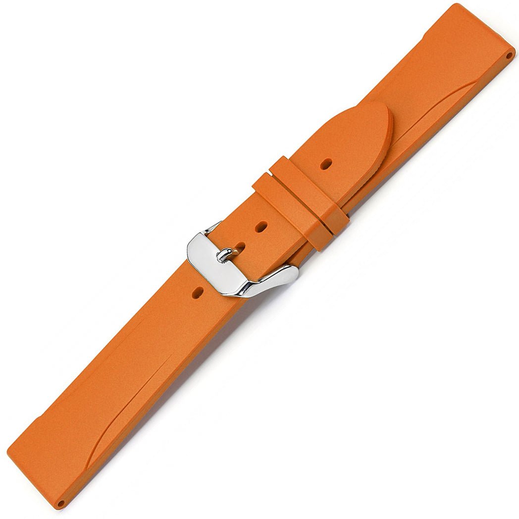 Bonetto Cinturini 315 Orange B Rubber Watch Strap - Holben's