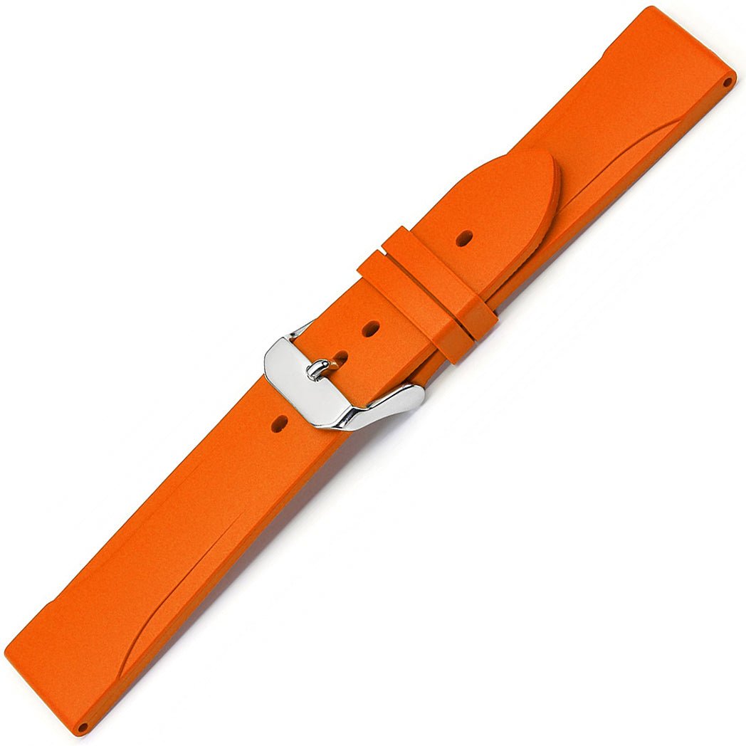 Bonetto Cinturini 315 Orange Rubber Watch Strap - Holben's