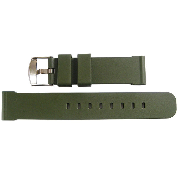 Bonetto Cinturini 317 Green N Rubber Watch Strap - Holben's