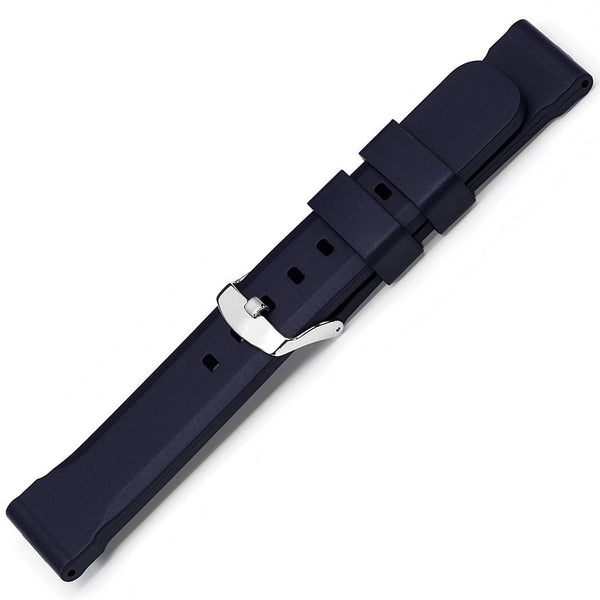 Bonetto Cinturini 317 Night Blue Rubber Watch Strap - Holben's