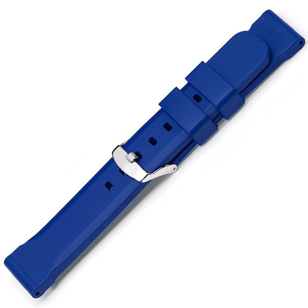 Bonetto Cinturini 317 Royal Blue Rubber Watch Strap - Holben's