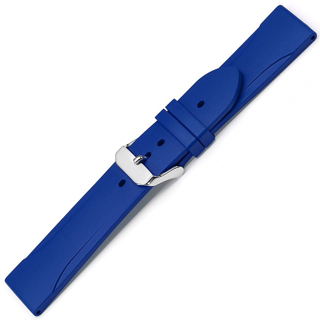 Bonetto Cinturini 315 Royal Blue Rubber Watch Strap - Holben's