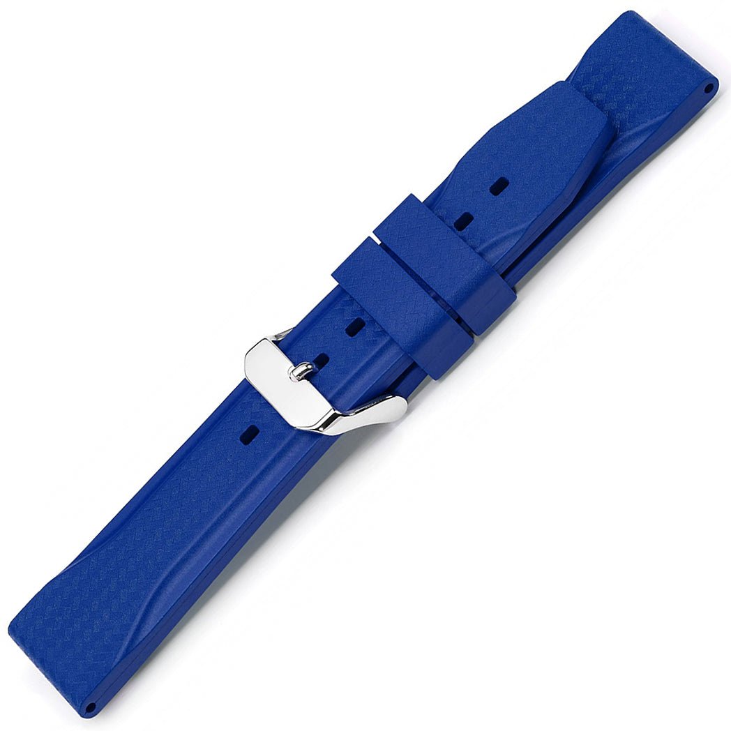 Bonetto Cinturini 324 Royal Blue Rubber Watch Strap - Holben's