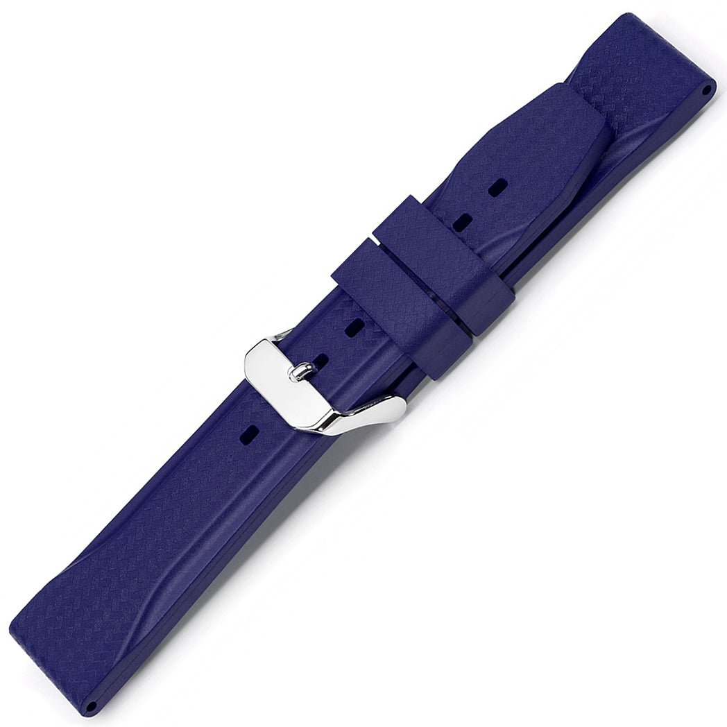 Bonetto Cinturini 324 Blue Rubber Watch Strap - Holben's