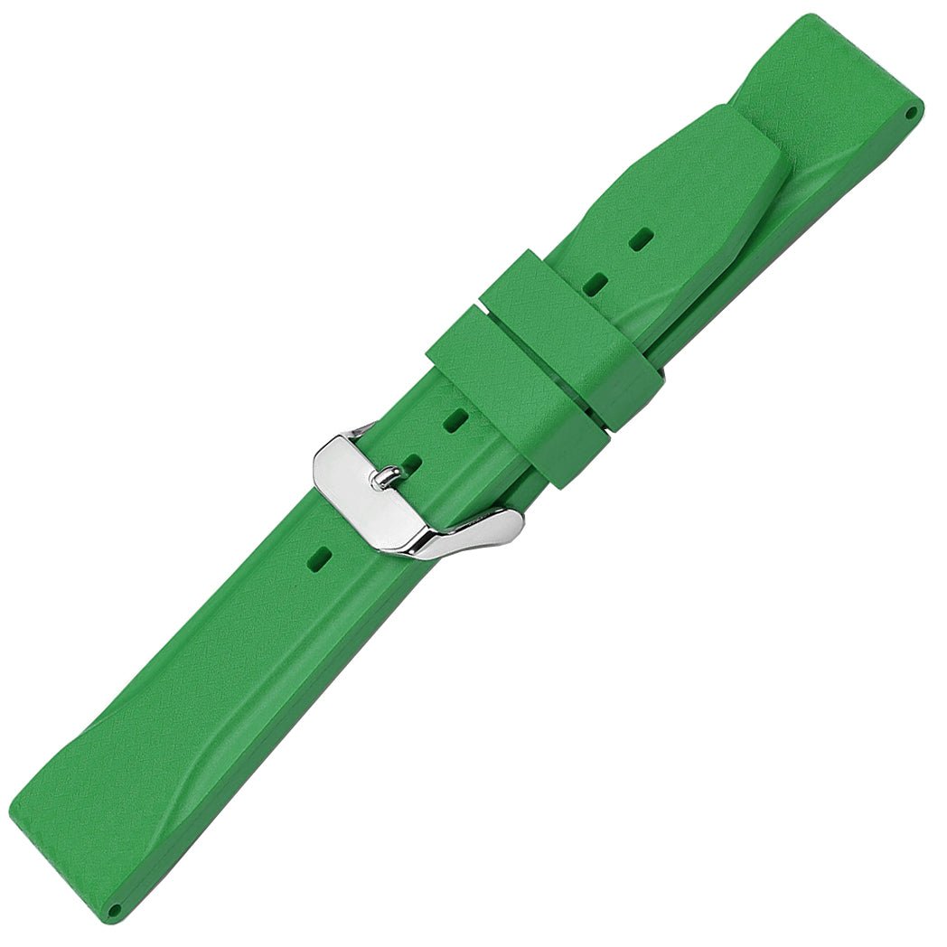 Bonetto Cinturini 324 Flag Green Rubber Watch Strap - Holben's
