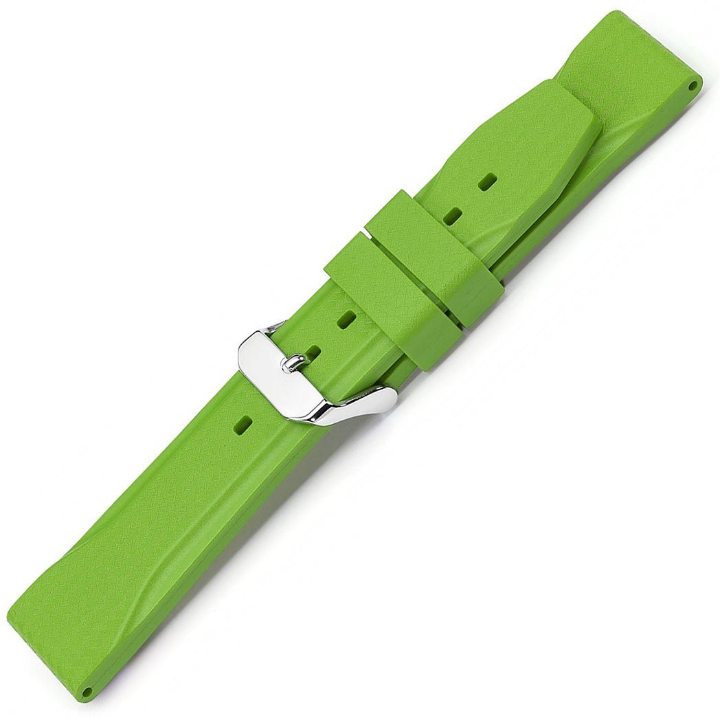 Bonetto Cinturini 324 Green 368 Rubber Watch Strap - Holben's