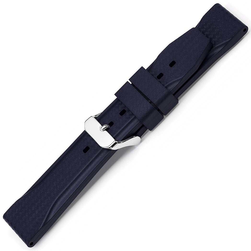 Bonetto Cinturini 324 Night Blue Rubber Watch Strap - Holben's