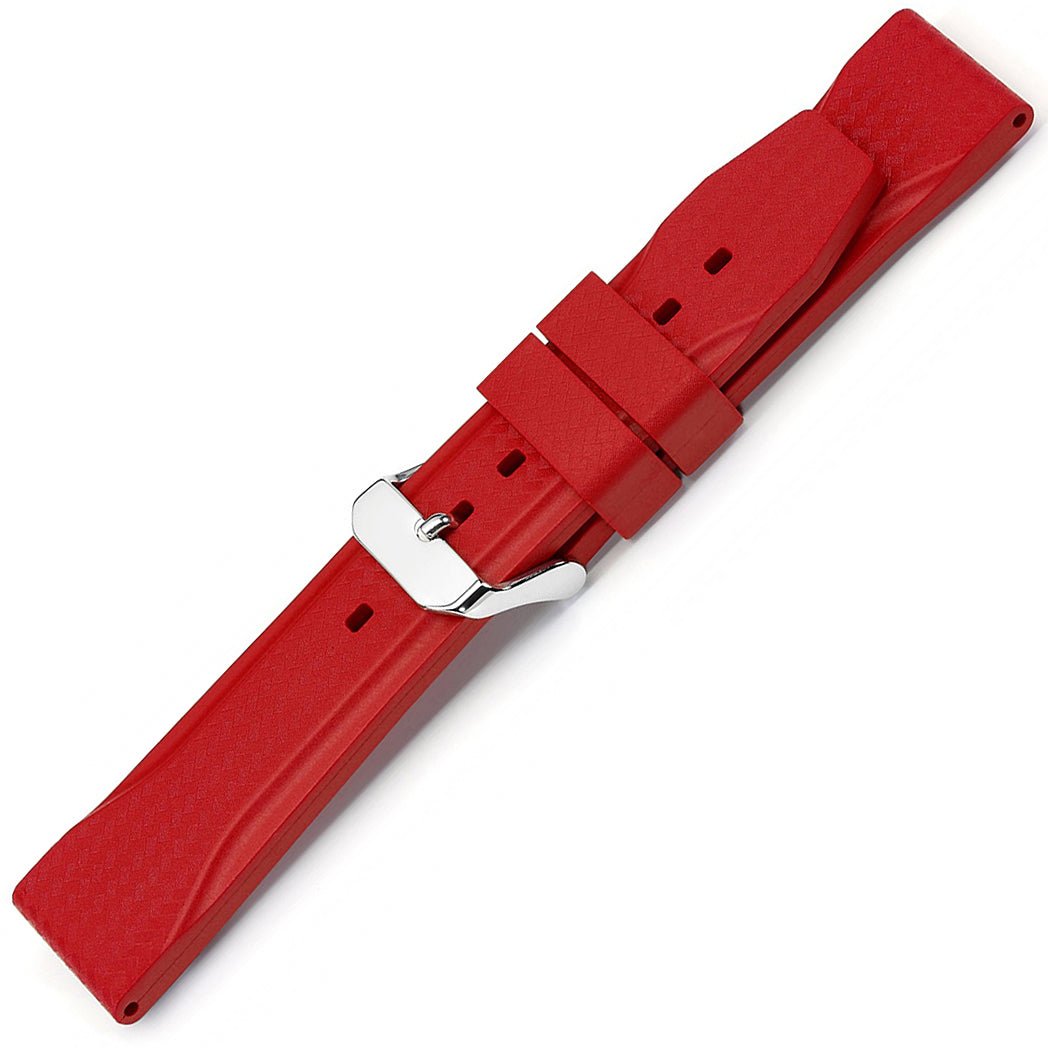 Bonetto Cinturini 324 Red Rubber Watch Strap - Holben's
