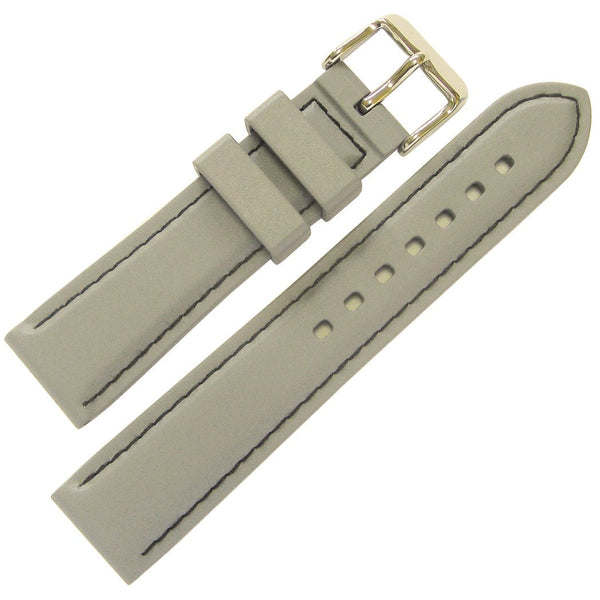 Bonetto Cinturini 325 Grey Rubber Watch Strap - Holben's
