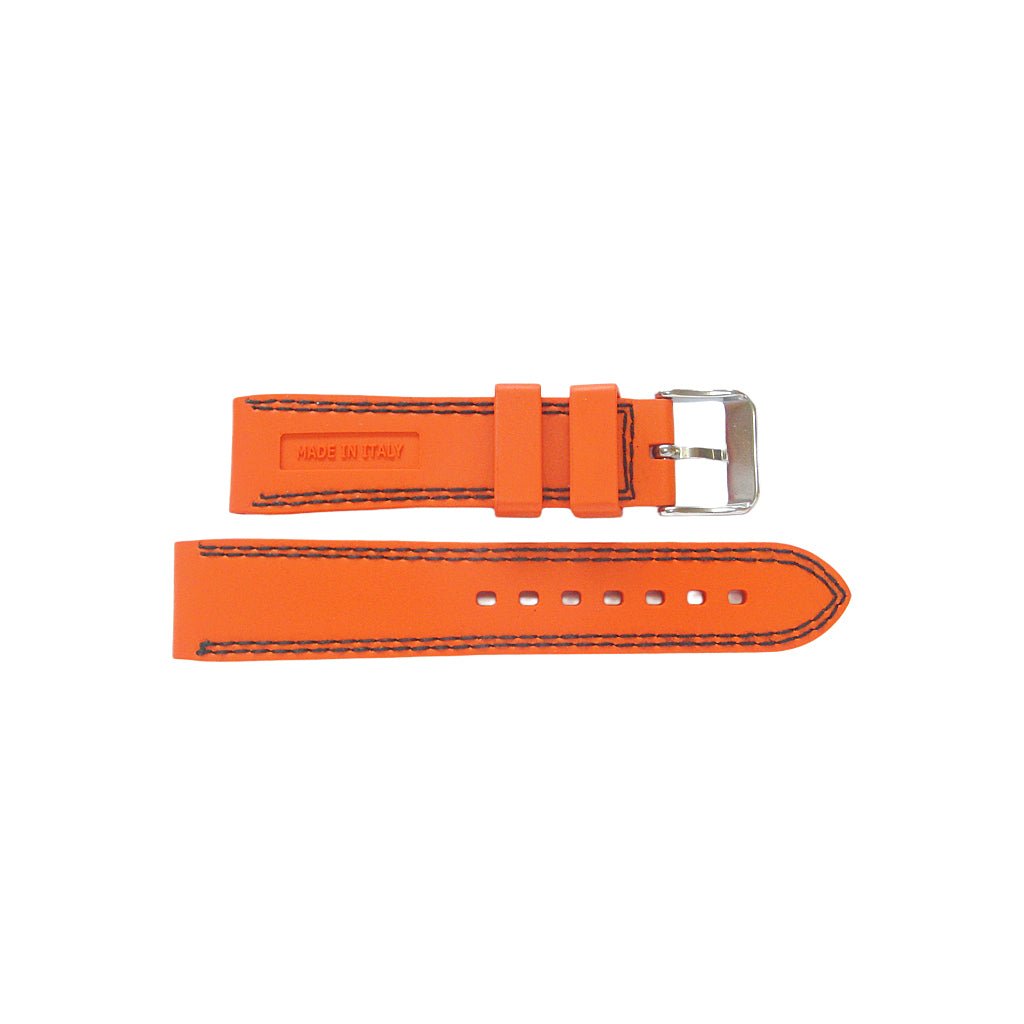 Bonetto Cinturini 325 Orange Rubber Watch Strap - Holben's