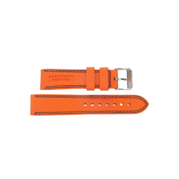 Bonetto Cinturini 325 Orange Rubber Watch Strap - Holben's