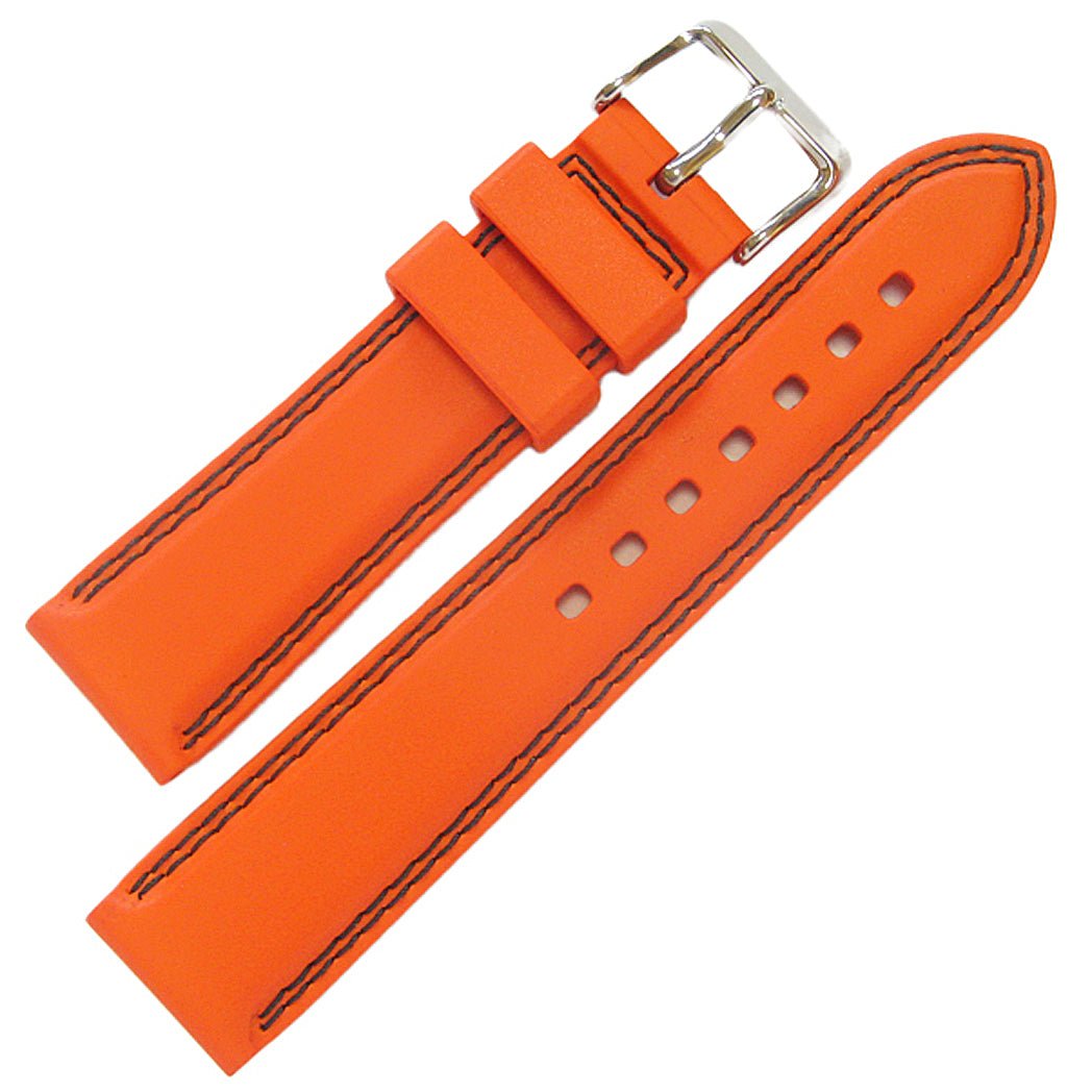Bonetto Cinturini 325 Orange Rubber Watch Strap - Holben's