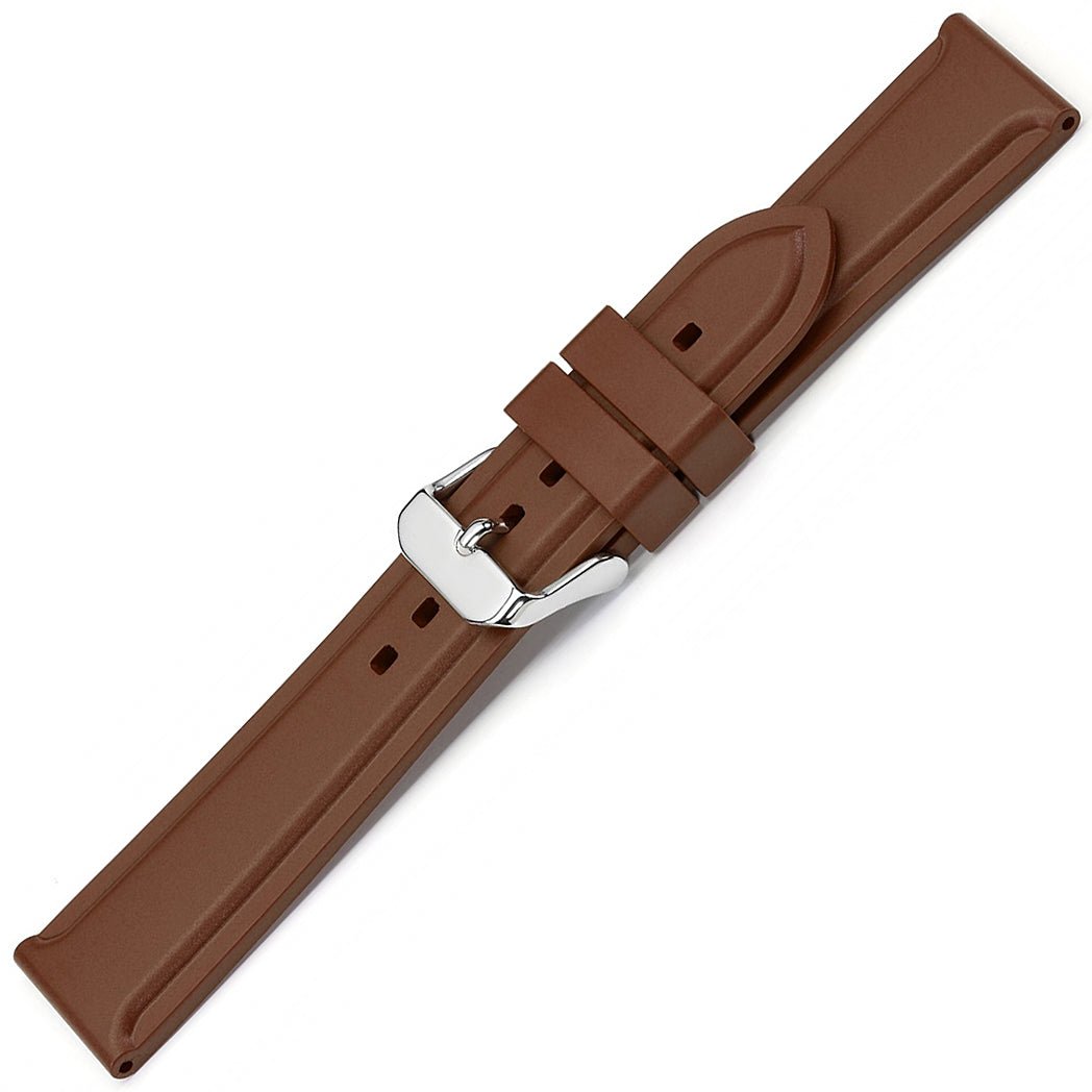 Bonetto Cinturini 326 Brown Rubber Watch Strap - Holben's