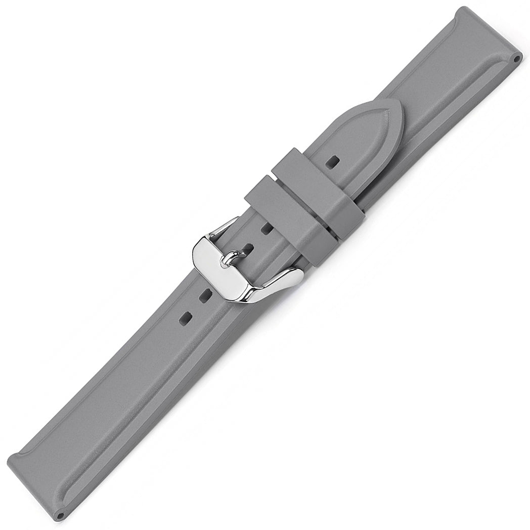 Bonetto Cinturini 326 Light Grey Rubber Watch Strap - Holben's