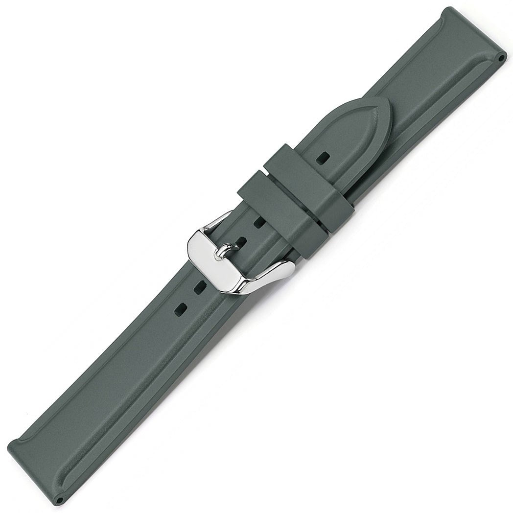 Bonetto Cinturini 326 Pearl Grey Rubber Watch Strap - Holben's