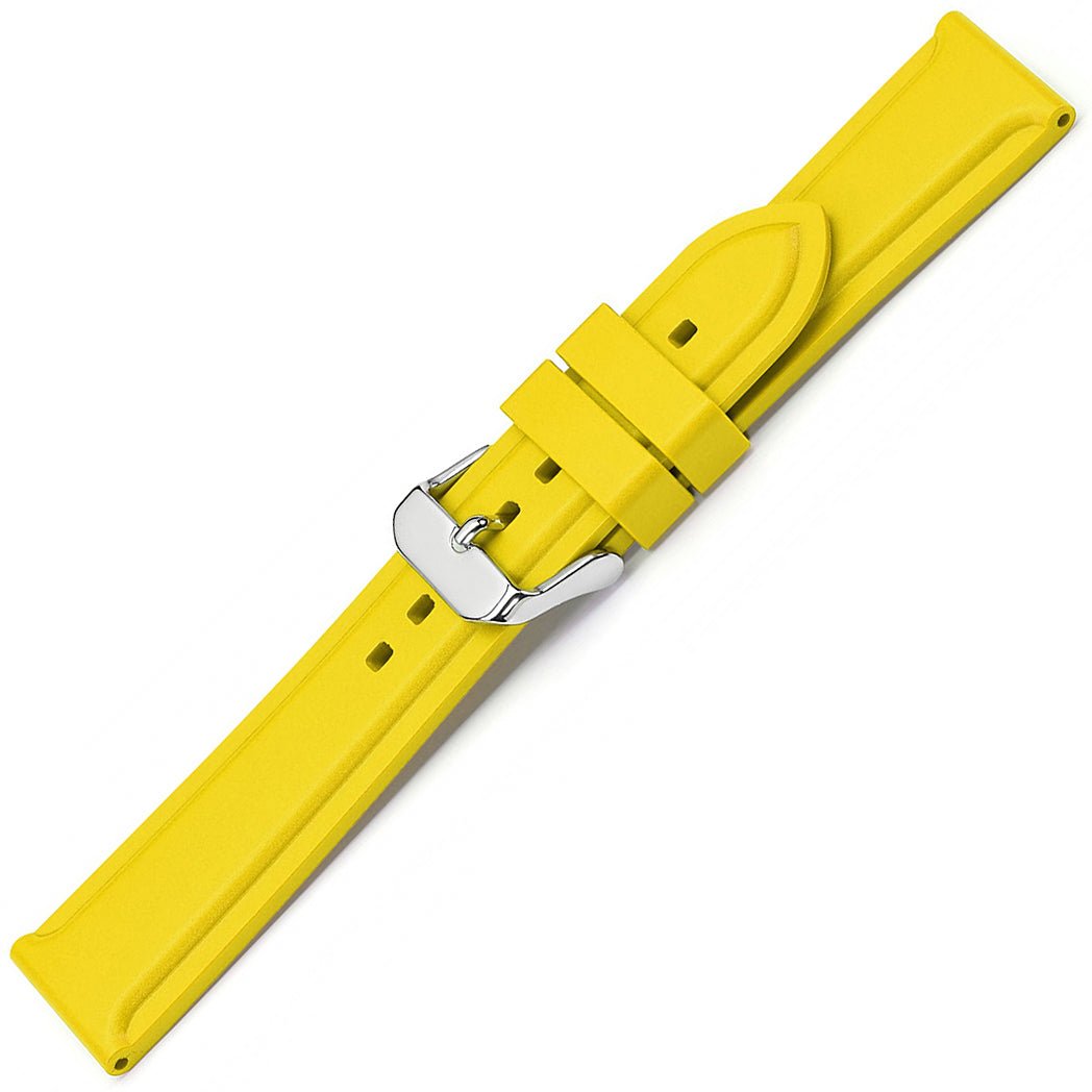 Bonetto Cinturini 326 Yellow Rubber Watch Strap - Holben's