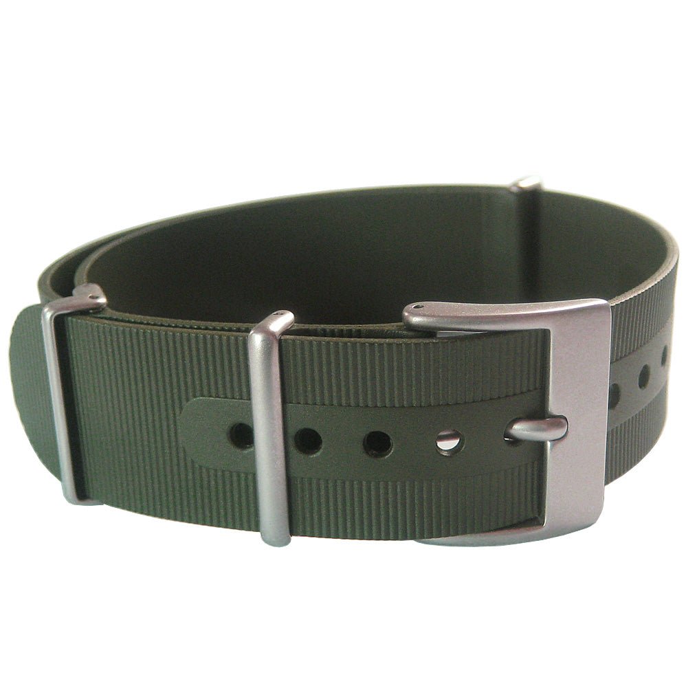 Bonetto Cinturini 328 Green N Rubber NATO Watch Strap - Holben's