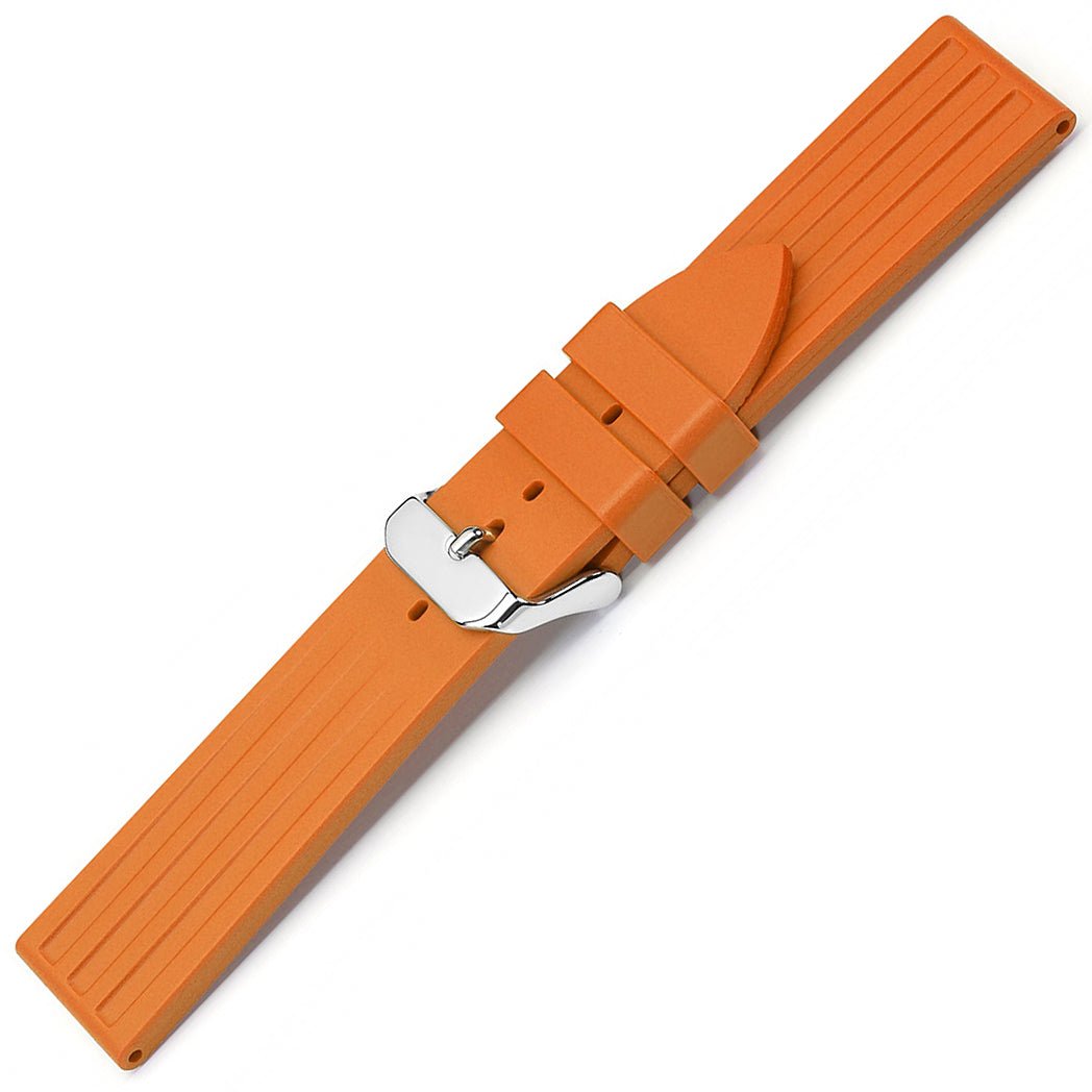 Bonetto Cinturini 314 Orange B Rubber Watch Strap - Holben's