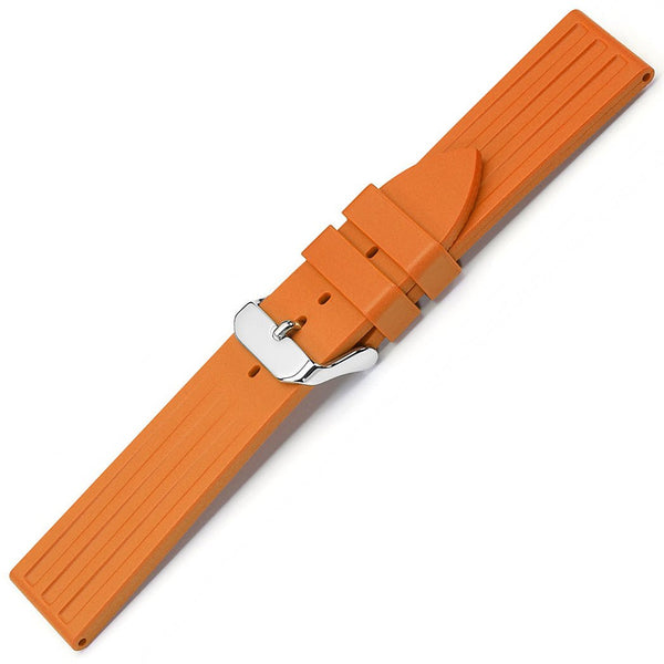 Bonetto Cinturini 314 Orange B Rubber Watch Strap - Holben's