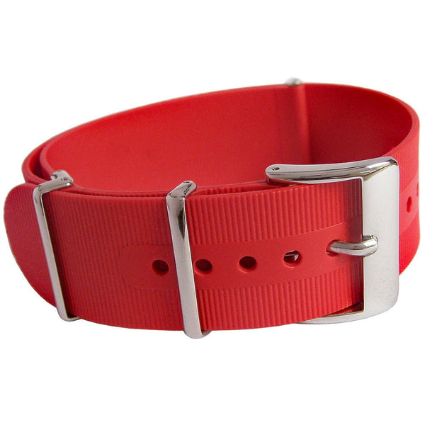 Bonetto Cinturini 328 Red Rubber NATO Watch Strap - Holben's