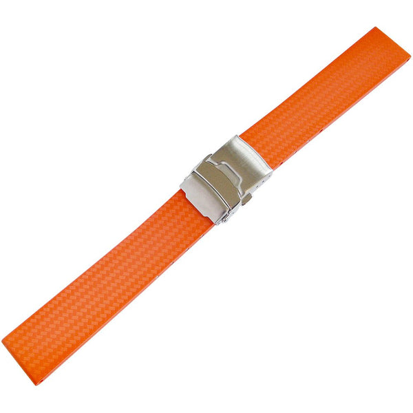 Bonetto Cinturini 400 CT Orange Rubber Watch Strap - Holben's