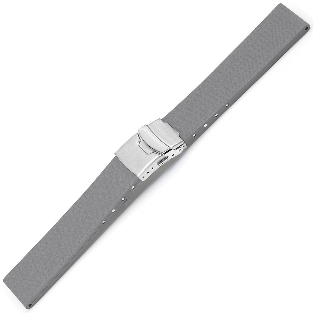 Bonetto Cinturini 400 CT Light Grey Rubber Watch Strap - Holben's