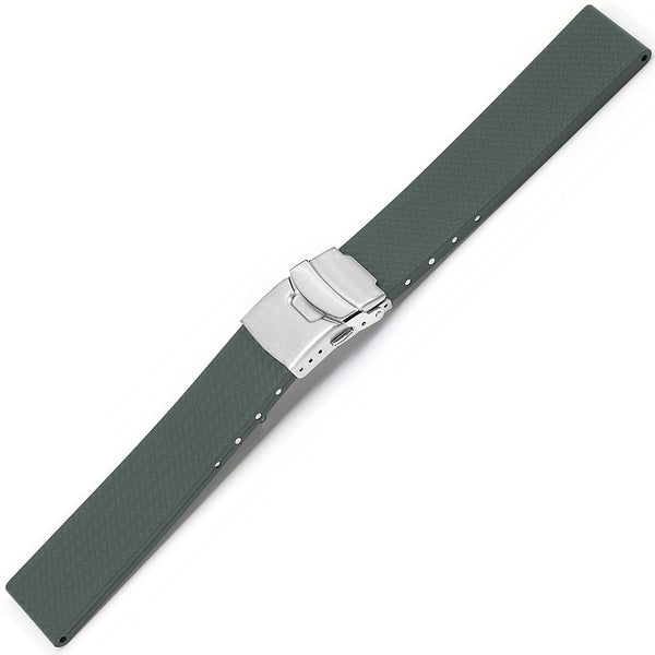Bonetto Cinturini 400 CT Pearl Grey Rubber Watch Strap - Holben's