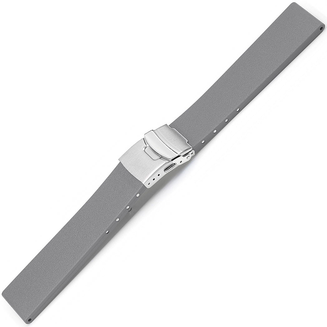 Bonetto Cinturini 400 GT Light Grey Rubber Watch Strap - Holben's
