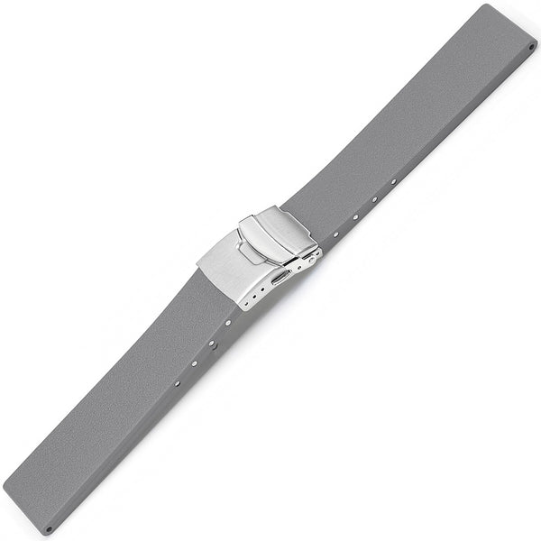 Bonetto Cinturini 400 GT Light Grey Rubber Watch Strap - Holben's