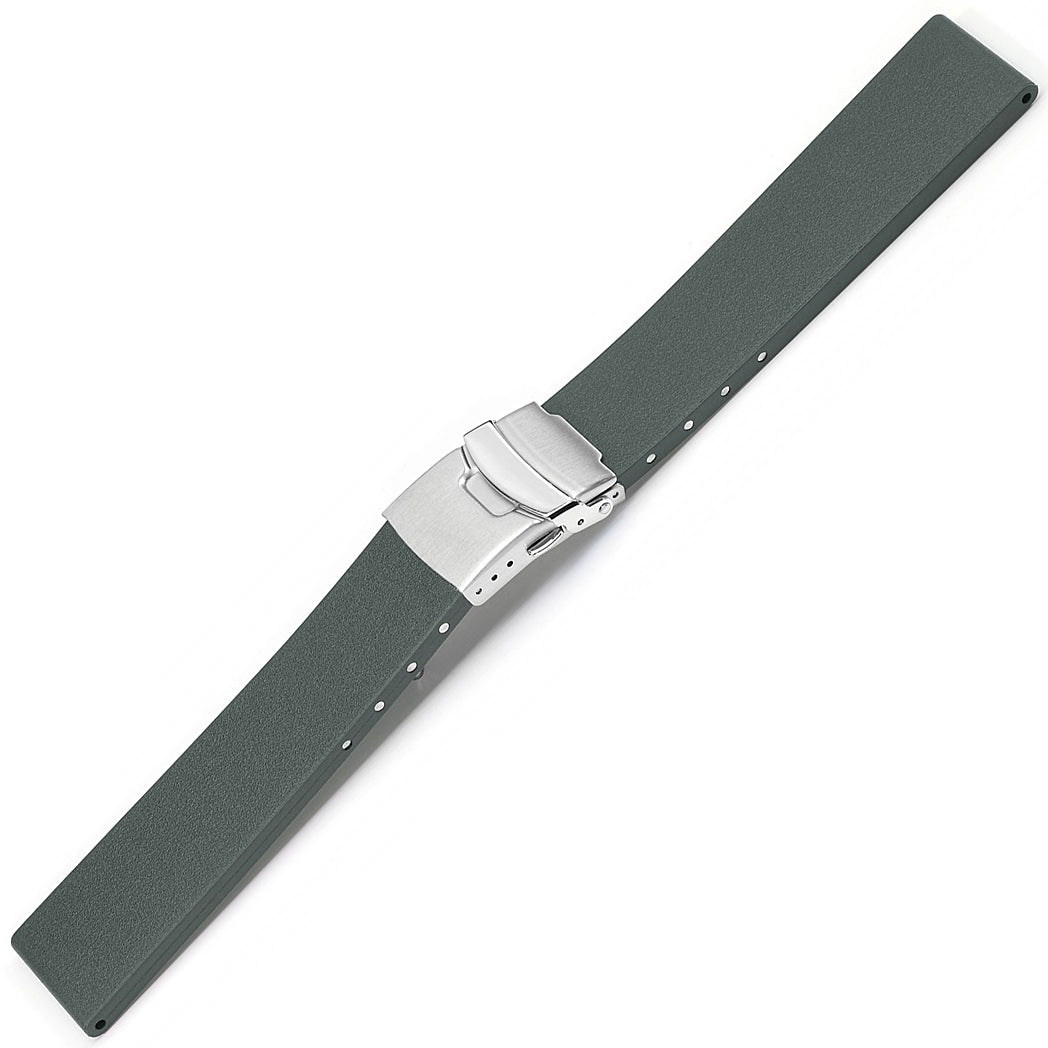 Bonetto Cinturini 400 GT Pearl Grey Rubber Watch Strap - Holben's