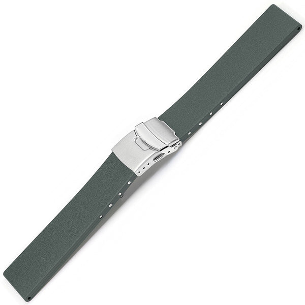 Bonetto Cinturini 400 GT Pearl Grey Rubber Watch Strap - Holben's