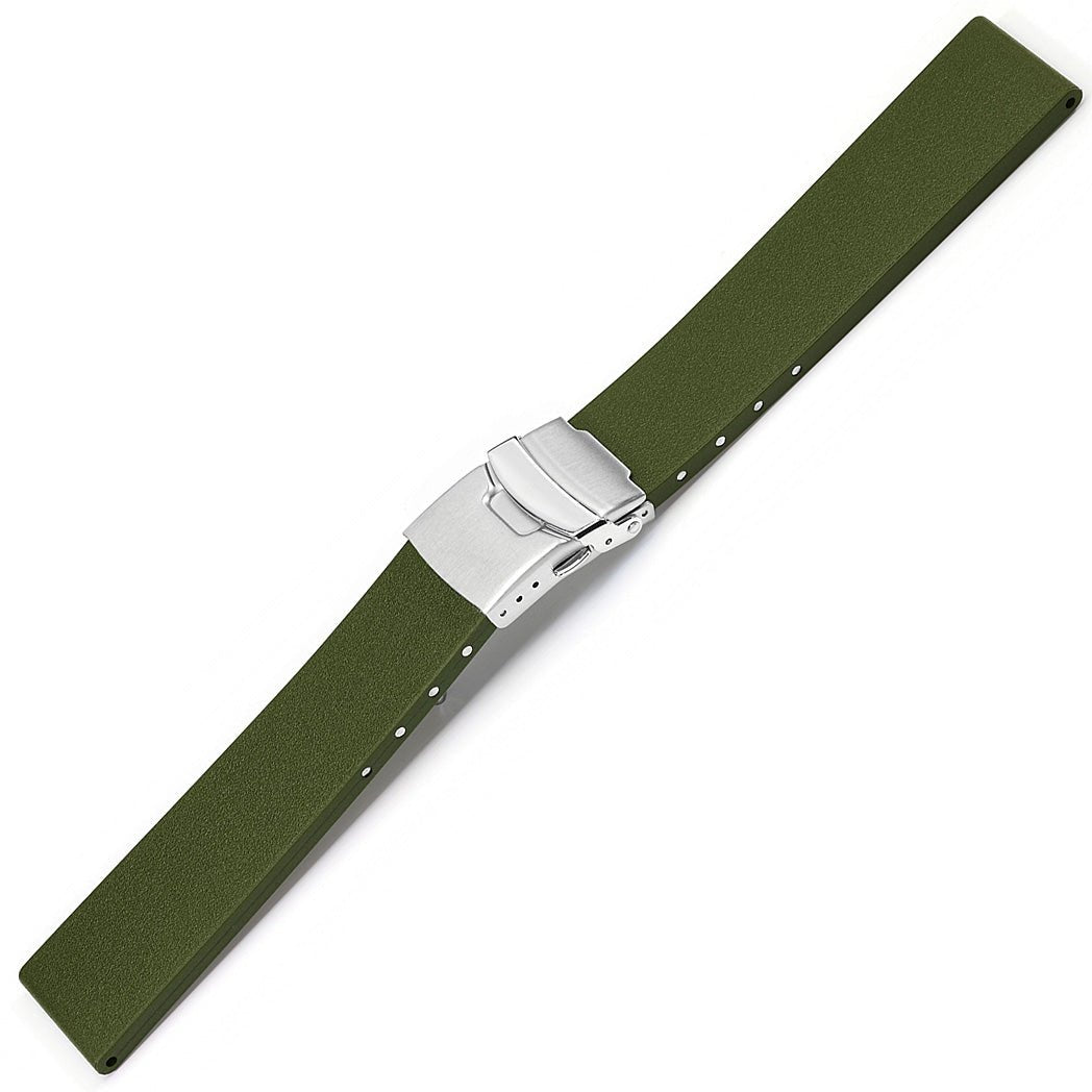 Bonetto Cinturini 400 GT Green N Rubber Watch Strap - Holben's