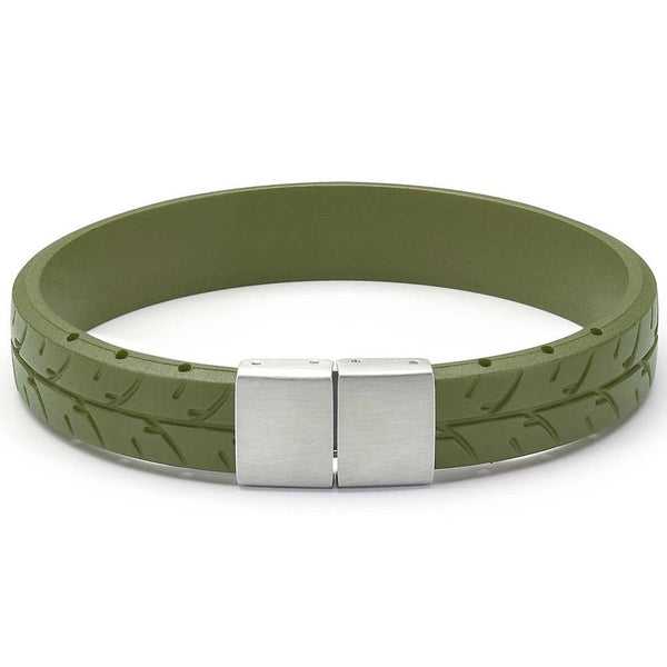 Bonetto Cinturini BON 3 Olive Green Rubber Bracelet-Holben's