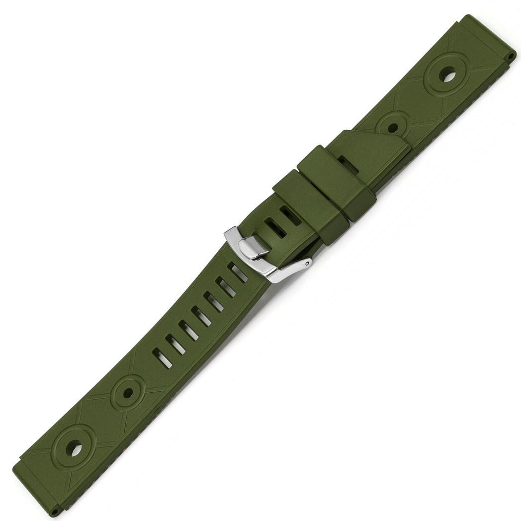 Bonetto Cinturini 281 Green N Rubber Watch Strap - Holben's
