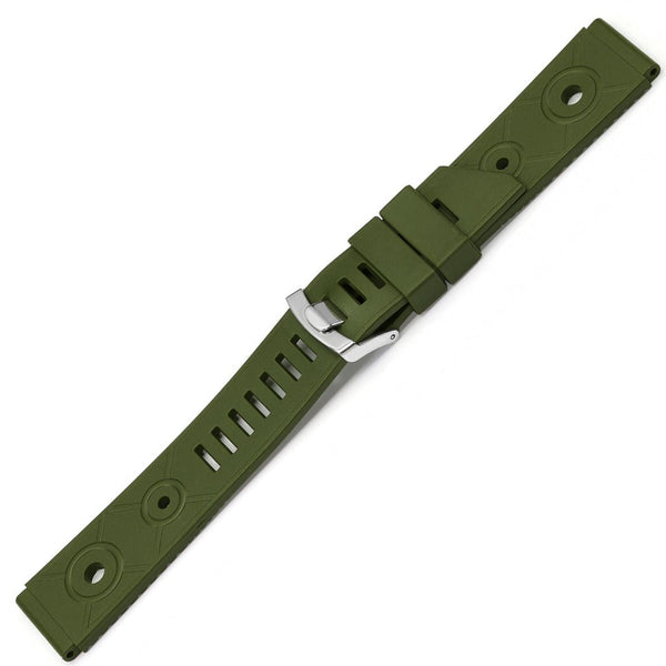 Bonetto Cinturini 281 Green N Rubber Watch Strap - Holben's