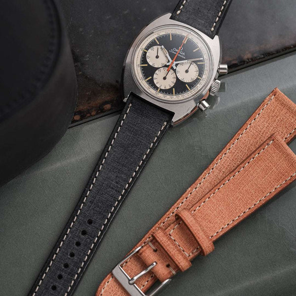 Fluco Babele Black Leather Watch Strap | Holben's