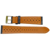 Fluco Biarritz Racing Blue Goatskin Leather Watch Strap | Holben's