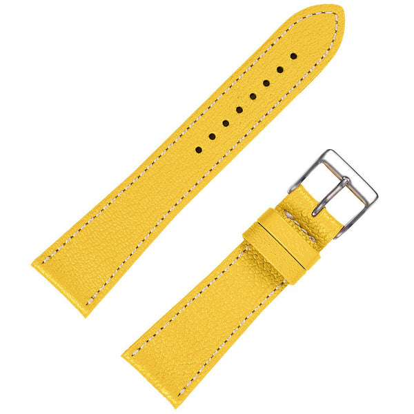 Fluco Biarritz Yellow Goatskin Leather Watch Strap | Holben's