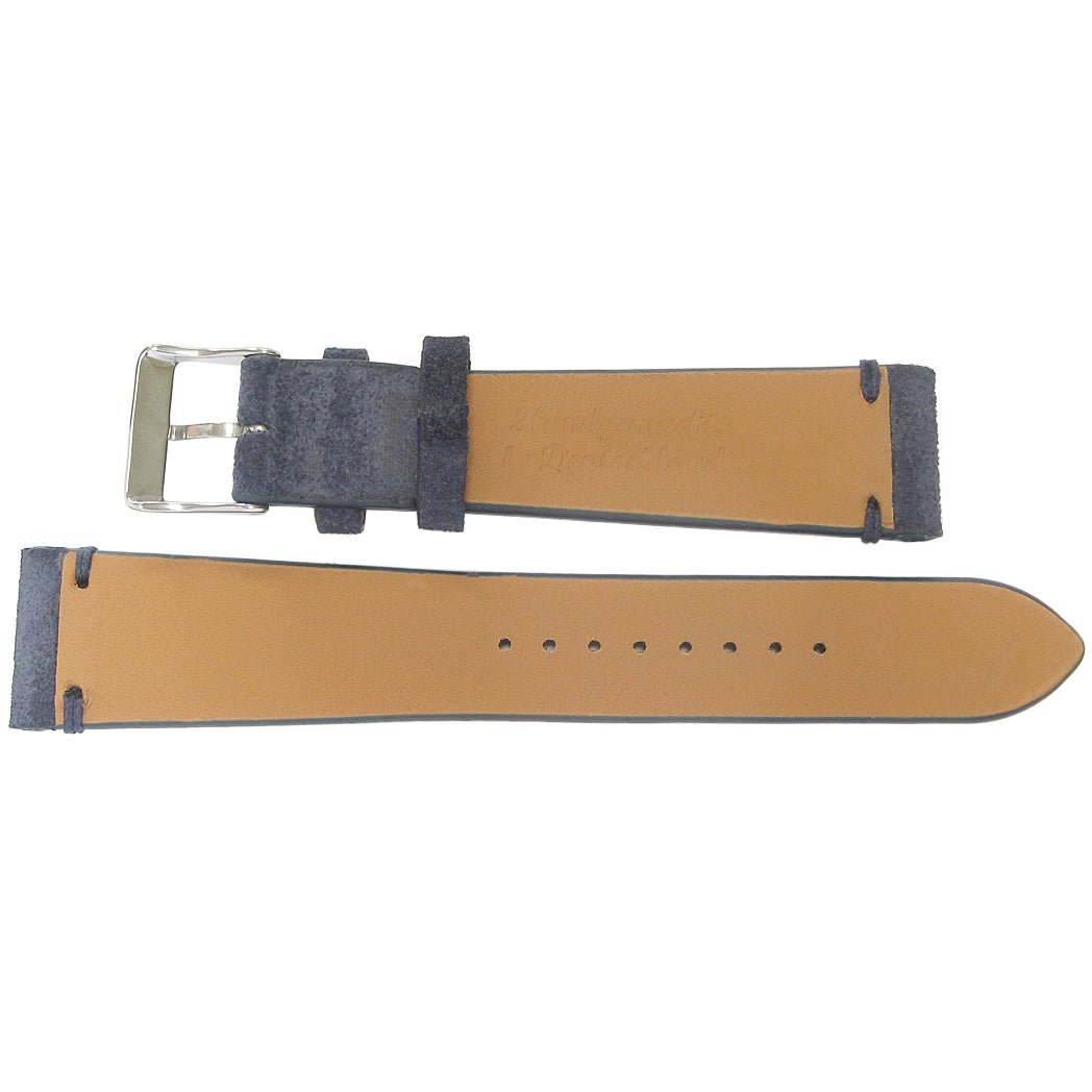 Fluco Cannes Blue Suede Leather Watch Strap | Holben's