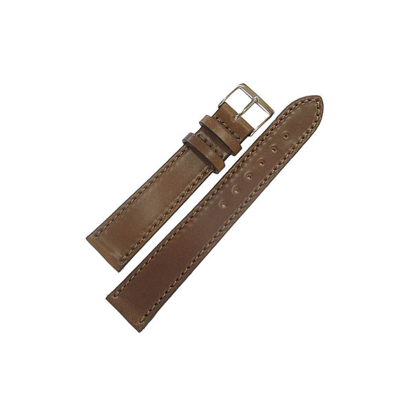 Fluco Chicago Horween Shell Cordovan Whiskey Flat Leather Watch Strap | Holben's
